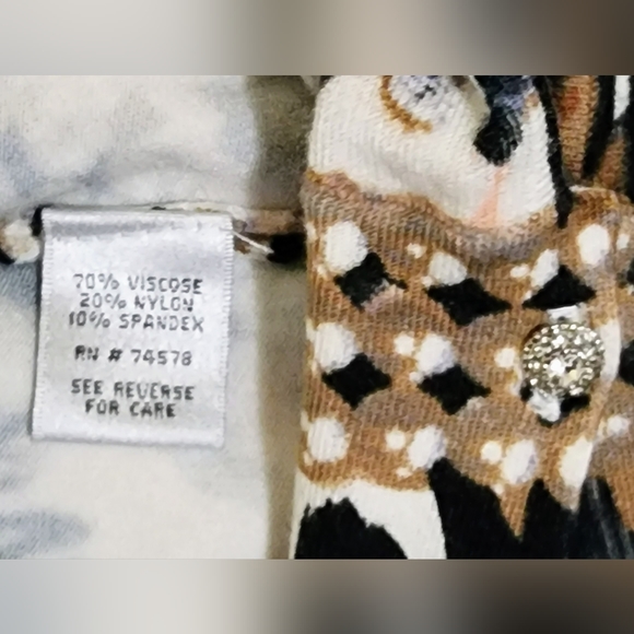 CACHE sizeS Leopard Print Pearl's Jewels & Bows Print Embellished w/ Rinestones - Picture 9 of 16